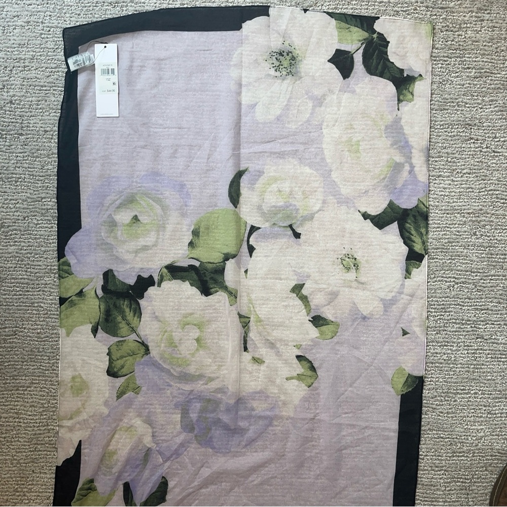 Calvin Klein Women's Scarf 21x74 Multi-Color Floral Pattern